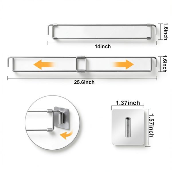 Millsten RV Refrigerator Tension Rods Adjustable Stainless-1