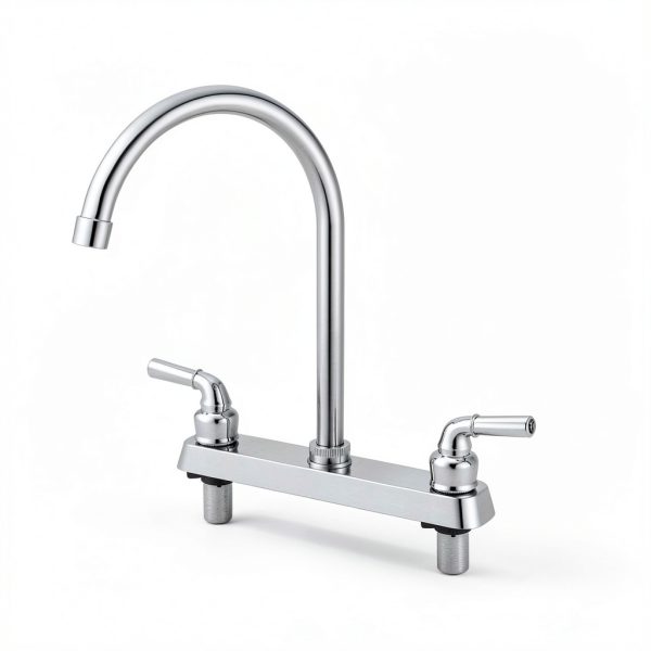 Totalize RV Kitchen Faucet Chrome Deck Mount 360 Swivel Modern Design-5