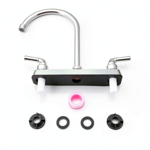 Totalize RV Kitchen Faucet Chrome Deck Mount 360 Swivel Modern Design-6