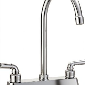 Totalize RV Kitchen Faucet Chrome Deck Mount 360 Swivel Modern Design-0