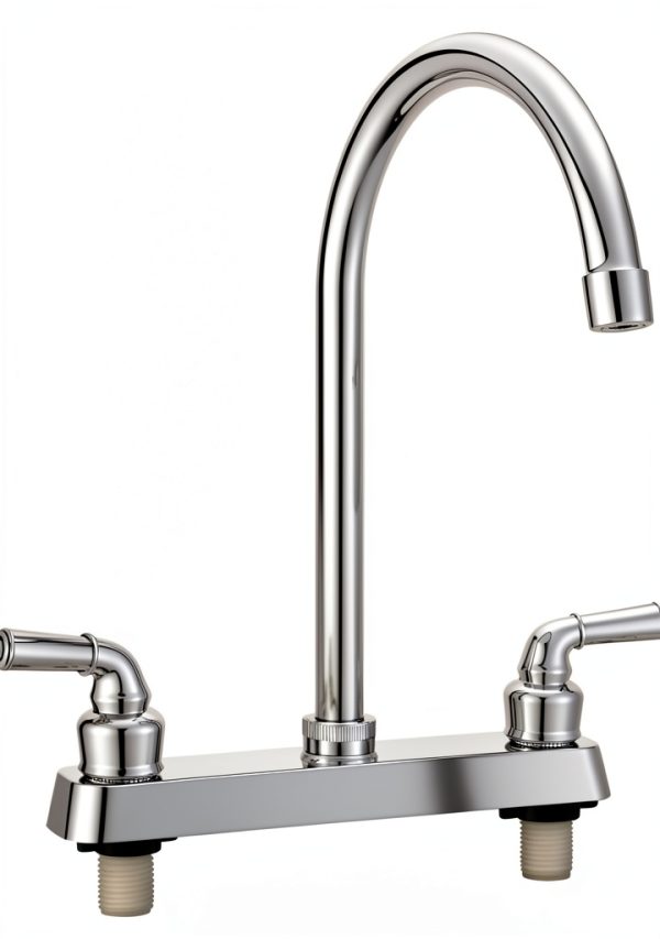 Totalize RV Kitchen Faucet Chrome Deck Mount 360 Swivel Modern Design-0