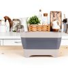 GuanBoXin Collapsible Gray Plastic Sink Tray 9.5 Quart Foldable Basin-2