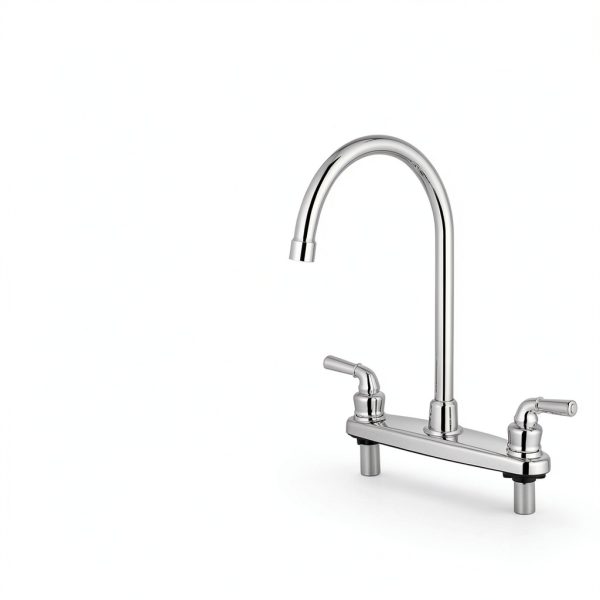 RV Kitchen Faucet Cinwiny High Arc Chrome 360 Swivel 2‑Handle-4