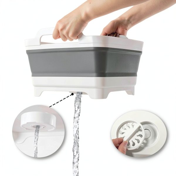 PureHanxy Collapsible Kitchen Sink GJ06 White Medium 11L-5