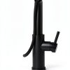 Matte Black Waterfall Kitchen Faucet Lufeidra Pull Down Sprayer-5