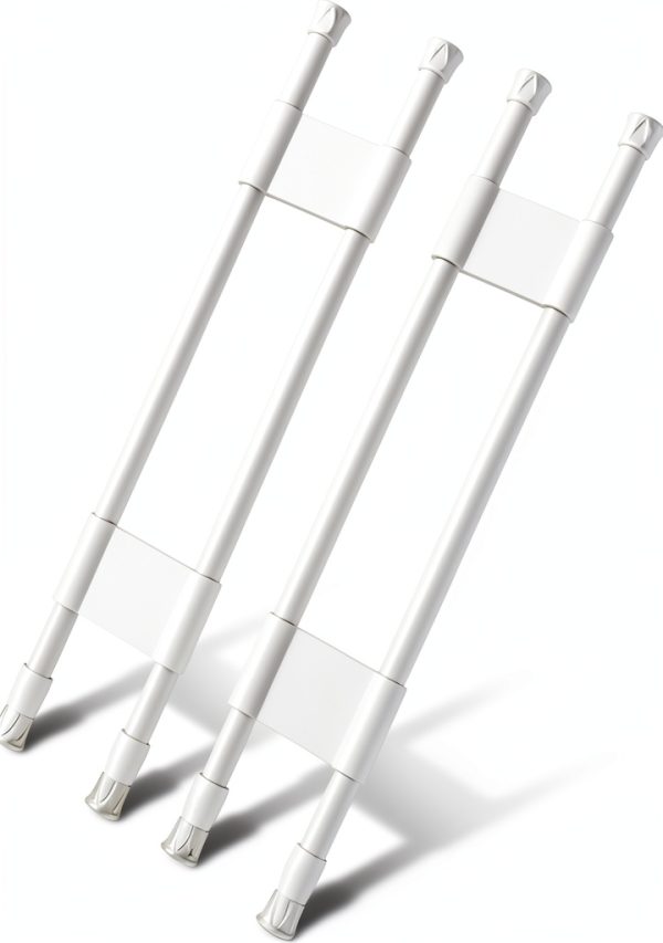 Cesilili Adjustable RV Refrigerator Tension Bar Set White 15.8-27.6in-0
