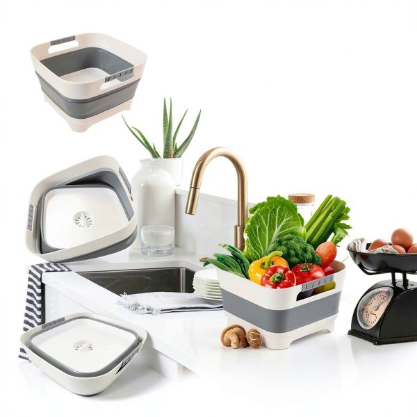PureHanxy Collapsible Kitchen Sink GJ06 White Medium 11L-6