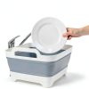GuanBoXin Collapsible Gray Plastic Sink Tray 9.5 Quart Foldable Basin-4