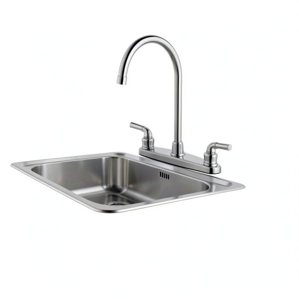 RV Kitchen Faucet Cinwiny High Arc Chrome 360 Swivel 2‑Handle-6