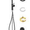 Matte Black Waterfall Kitchen Faucet Lufeidra Pull Down Sprayer-6