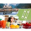 Cesilili Adjustable RV Refrigerator Tension Bar Set White 15.8-27.6in-6