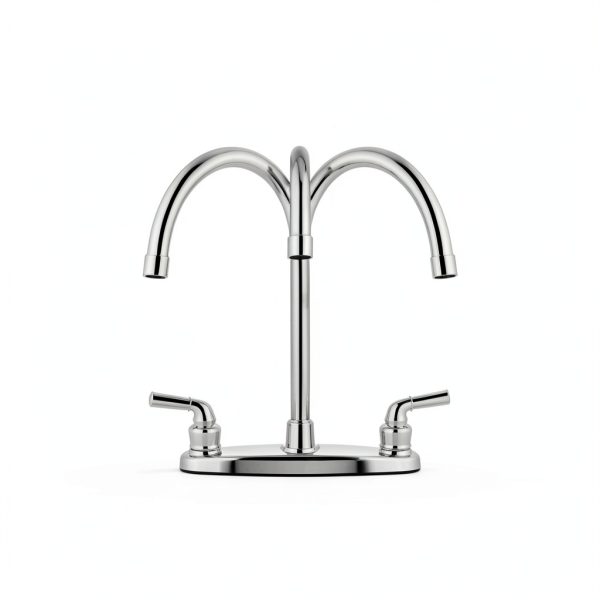 RV Kitchen Faucet Cinwiny High Arc Chrome 360 Swivel 2‑Handle-2