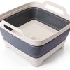 GuanBoXin Collapsible Gray Plastic Sink Tray 9.5 Quart Foldable Basin-7
