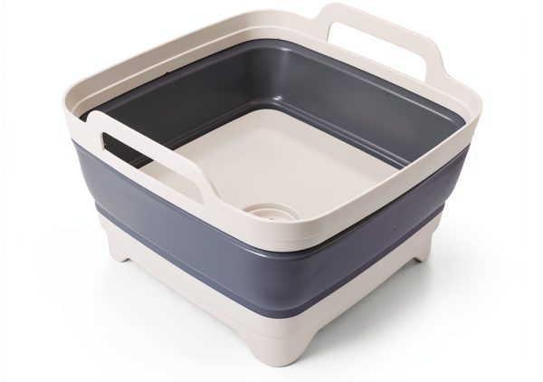 GuanBoXin Collapsible Gray Plastic Sink Tray 9.5 Quart Foldable Basin-7