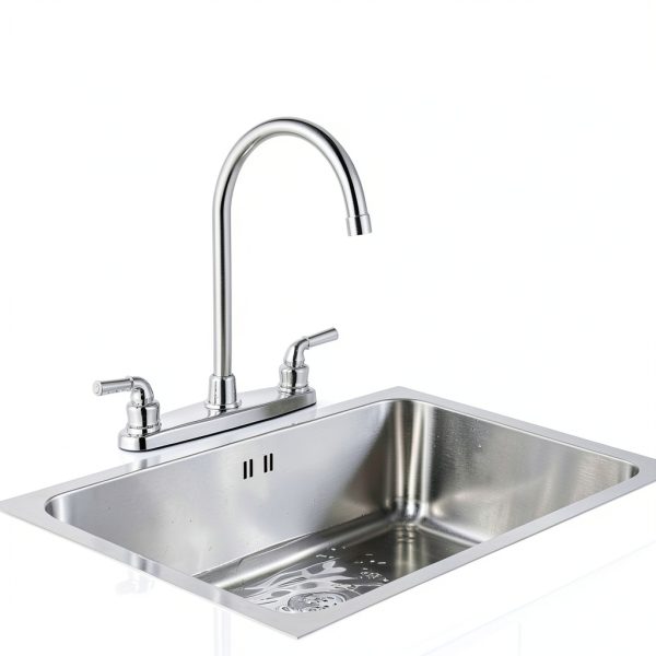 RV Kitchen Faucet Cinwiny High Arc Chrome 360 Swivel 2‑Handle-7