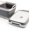 GuanBoXin Collapsible Gray Plastic Sink Tray 9.5 Quart Foldable Basin-1