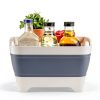 GuanBoXin Collapsible Gray Plastic Sink Tray 9.5 Quart Foldable Basin-5
