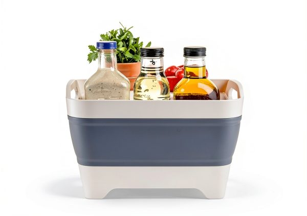 GuanBoXin Collapsible Gray Plastic Sink Tray 9.5 Quart Foldable Basin-5