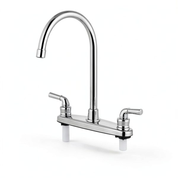 RV Kitchen Faucet Cinwiny High Arc Chrome 360 Swivel 2‑Handle-3