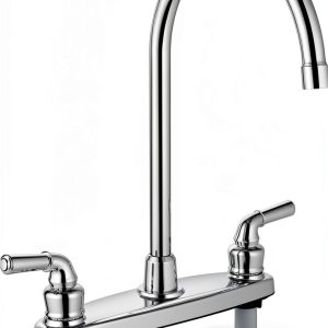 RV Kitchen Faucet Cinwiny High Arc Chrome 360 Swivel 2‑Handle-0