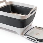 GuanBoXin Collapsible Gray Plastic Sink Tray 9.5 Quart Foldable Basin-0