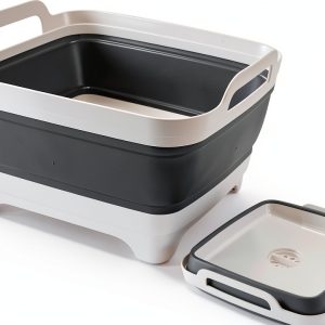 GuanBoXin Collapsible Gray Plastic Sink Tray 9.5 Quart Foldable Basin-0