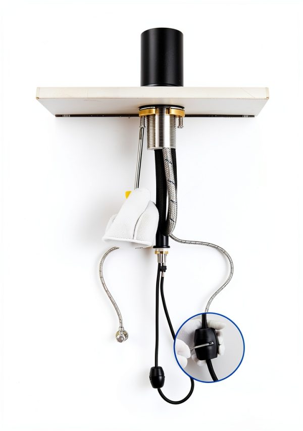 Matte Black Waterfall Kitchen Faucet Lufeidra Pull Down Sprayer-2