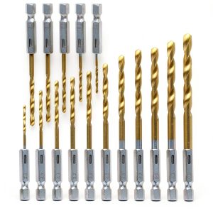 Hex Drill Bit Set YXYL 19-Piece Titanium HSS Hex Shank for Wood-0