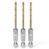 HARFINGTON 3/32" Hex Shank Drill Bits 1/4" Twist Set 76mm M35 HSS-0