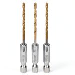 HARFINGTON 3/32" Hex Shank Drill Bits 1/4" Twist Set 76mm M35 HSS-0