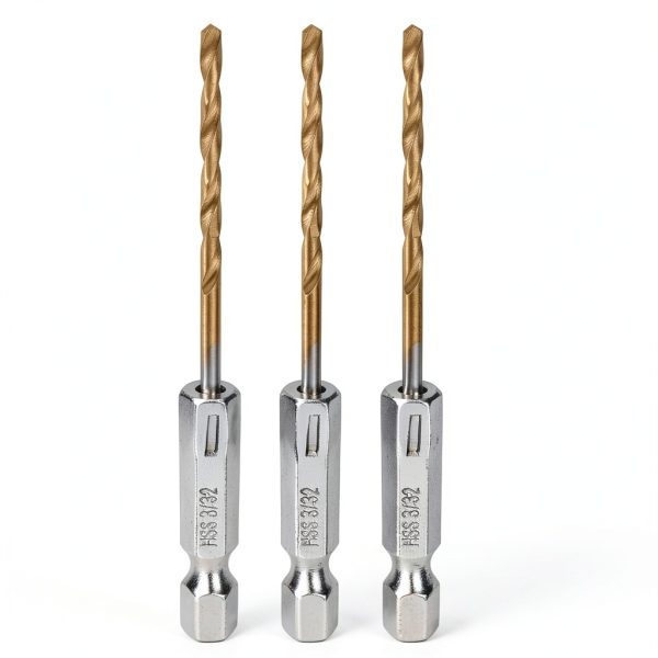 HARFINGTON 3/32" Hex Shank Drill Bits 1/4" Twist Set 76mm M35 HSS-0